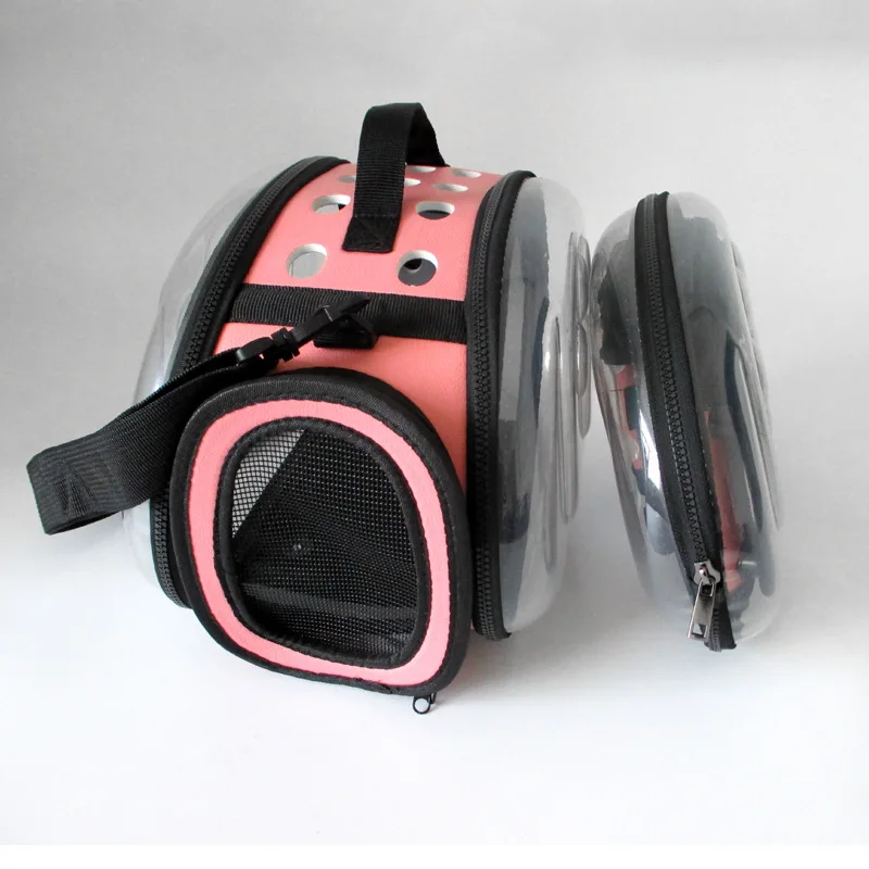 Pet Carrier Bag Transparent Foldable Outdoor Travel for Dog Cat Crossbody Portable Breathable Collapsible