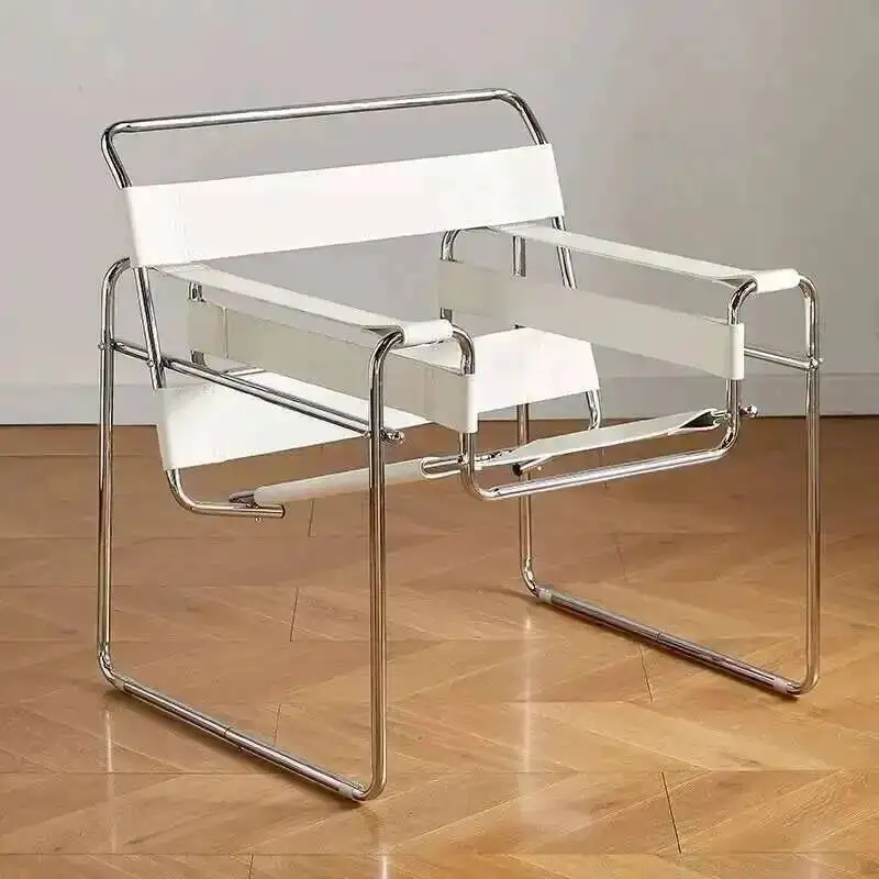 Sedia Industriale Vassili in Stile Nordico Medievale, Sedia Singola Bauhaus in Pelle a Sella, Sedia Lounge/Vanity di Tendenza, Arredamento