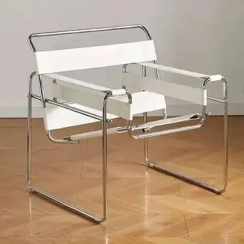 Sedia Industriale Vassili in Stile Nordico Medievale, Sedia Singola Bauhaus in Pelle a Sella, Sedia Lounge/Vanity di Tendenza, Arredamento