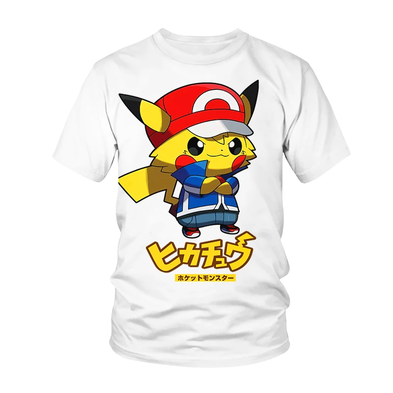 

Summer breathable and quick-drying kawaii Pikachu creative printed street fashion children's T-shirt for 3-14 years old...