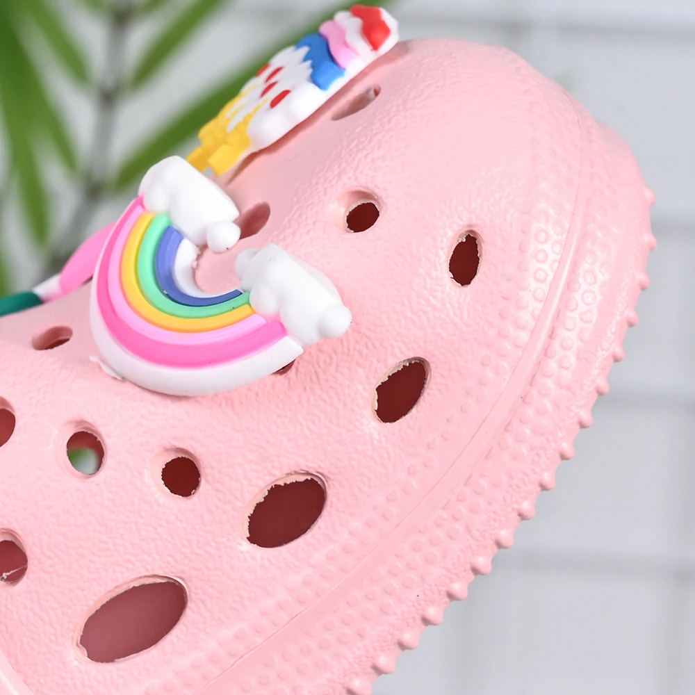 New Summer Children's Slippers Rainbow Cherry Cake Casual Sandals - Breathable Non-Slip for Boys Girls - Home & Beach Wear
