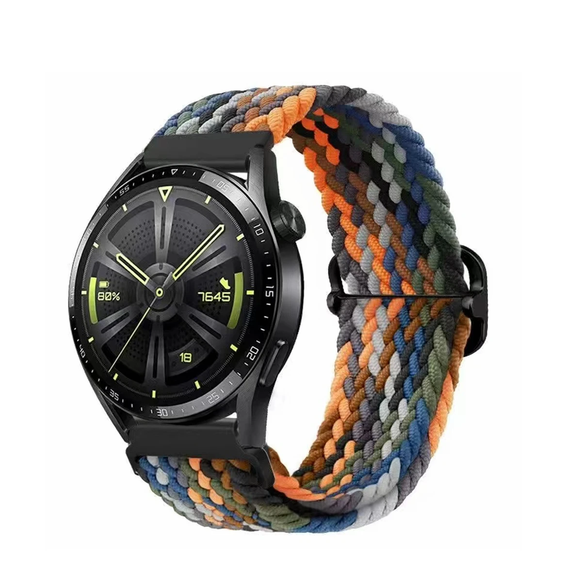 Braided Nylon Elastic Solo Loop Watch Band - 18/20/22mm