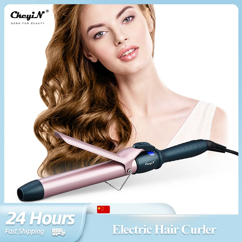 CkeyiN LCD Digital Hair Curler 25mm 32mm 38mm Electric Curling Iron for
