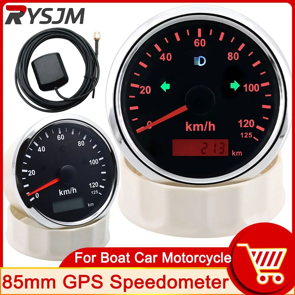 Hd New 85mm Gps Speedometer 200kmh 120kmh Speed Gauge Digital Odometer