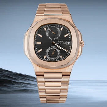 Orologio da uomo multifunzione impermeabile 2026 di nuova collezione, al quarzo, con quadrante a quattro lancette e calendario, movimento importato