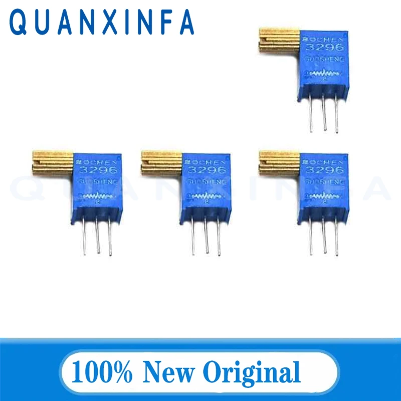 5PCS 3296X 3296 Adjustable Potentiometer 50R1K2K5K10K20K50K100K200K500K1M Ohm Side Adjustment Metal Shaft Long Handle