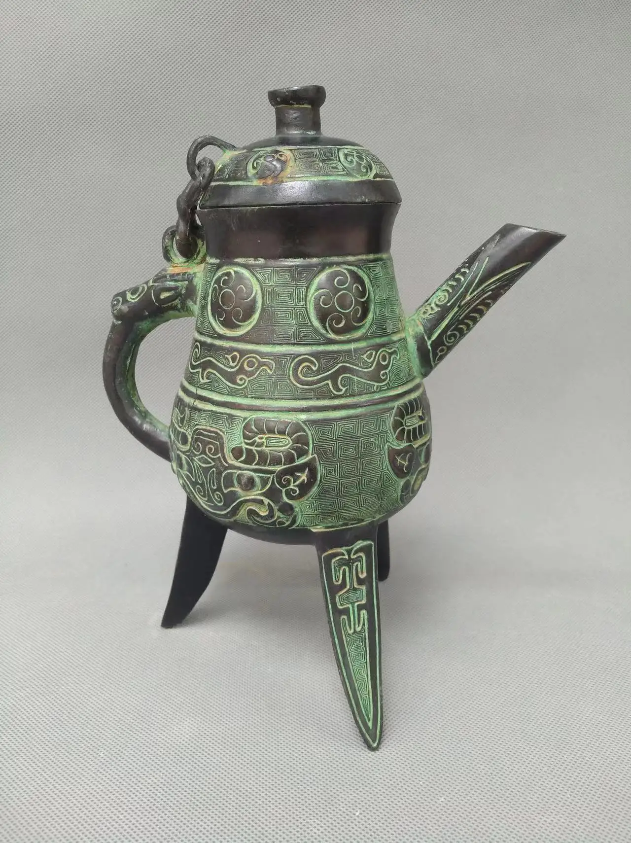 

Редкий Старый ханьский династик (25 --- 186) бронзовый чайник, #03, лучшая коллекция и украшение, бесплатная доставка