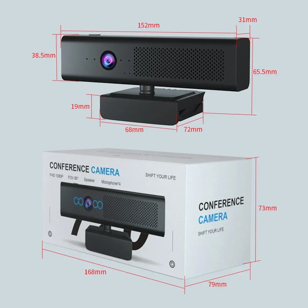 1080P Full HD Webcam Conference Webcam Dual Microphone Magnetic Privacy Cover Patented Design for Streaming Teaching PC Laptop