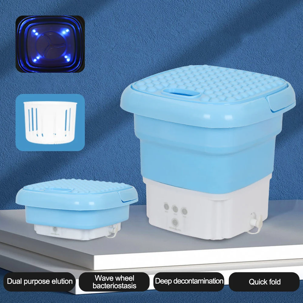 Folding Portable Washing Machine With Dryer Bucket for Clothes