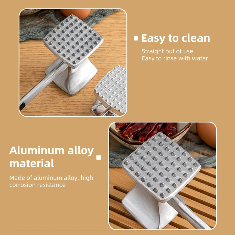 Meat Tenderizer Hammer With Comfortable-grip Handle Dual-side Meat Mallet For Kitchen Heavy Duty Steak Pounder Hammer meat tenderizer meat hammer