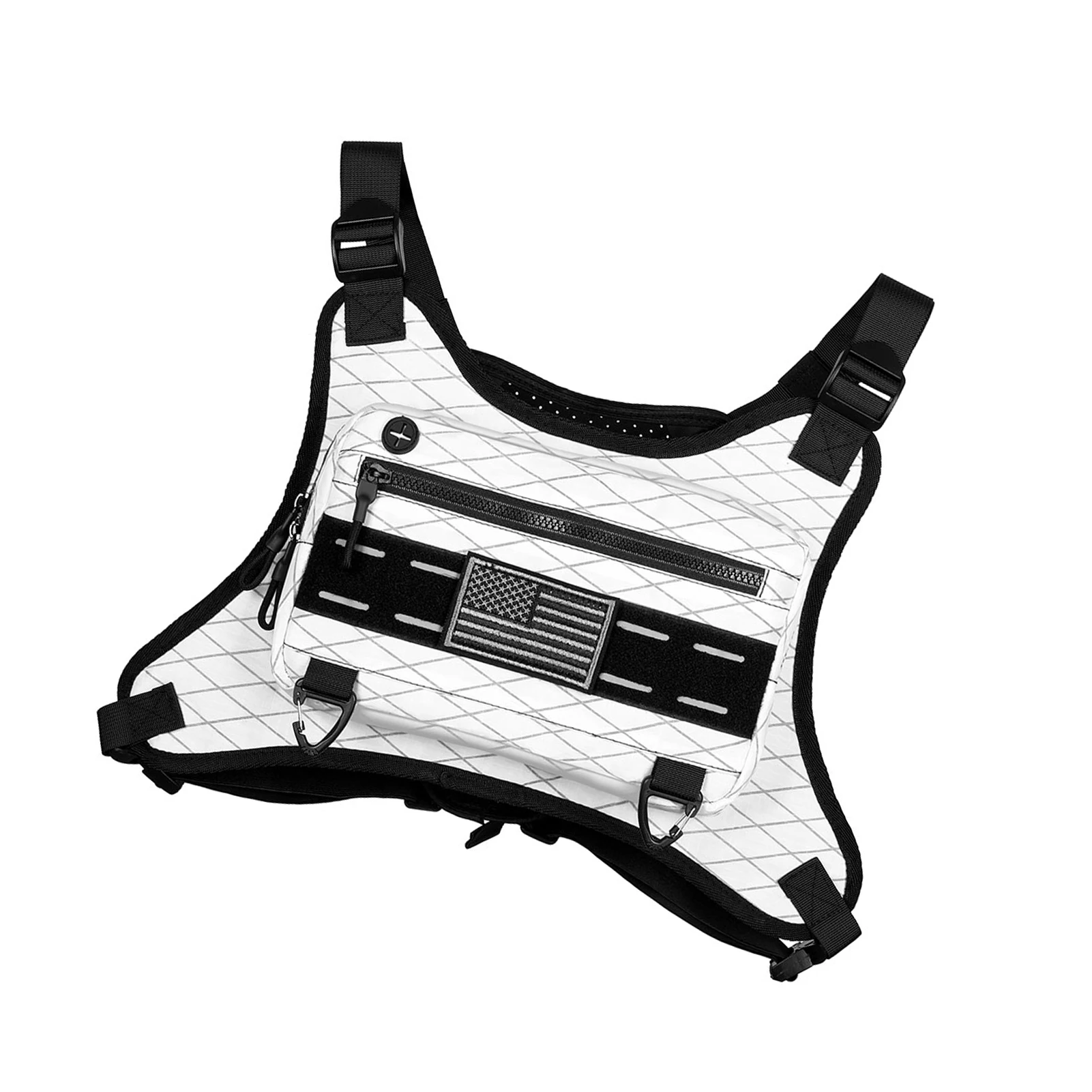 Front Chest Pack Running Chest Bag Running Vest Bag Breathable Sports Lightweight Adjustable Front Vest