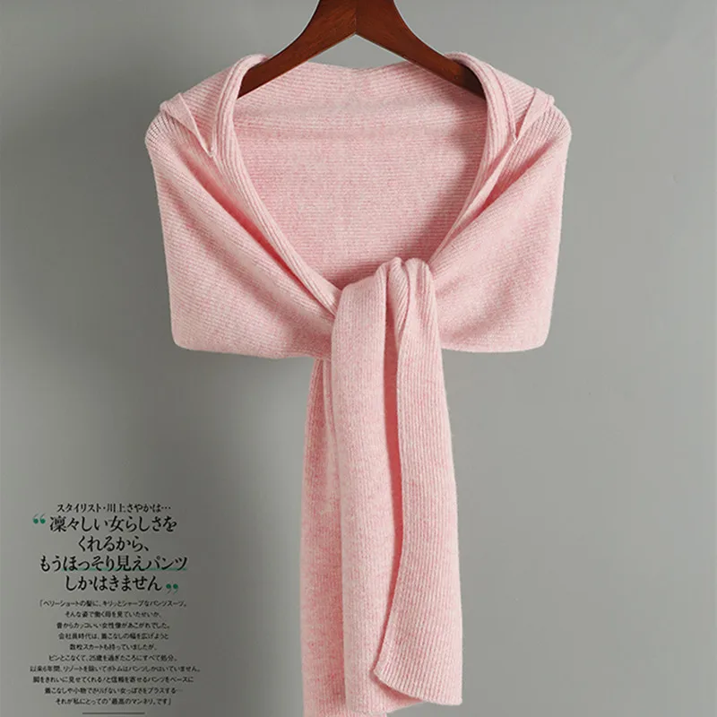 Winter New Fashion Solid Color Merino Wool Scarf Shawl Women Outdoor Keep Warm Soft Cashmere Knit Scarf Long Scarves 190*26