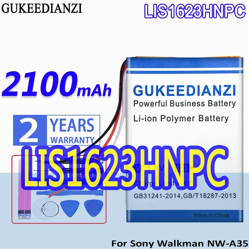 

High Capacity GUKEEDIANZI Battery LIS1623HNPC 2100mAh For Sony Walkman NW-A35 NW-A45 NW-A46 NW-A47 NW-A55 NW-A56 NW-A57 NW-A105