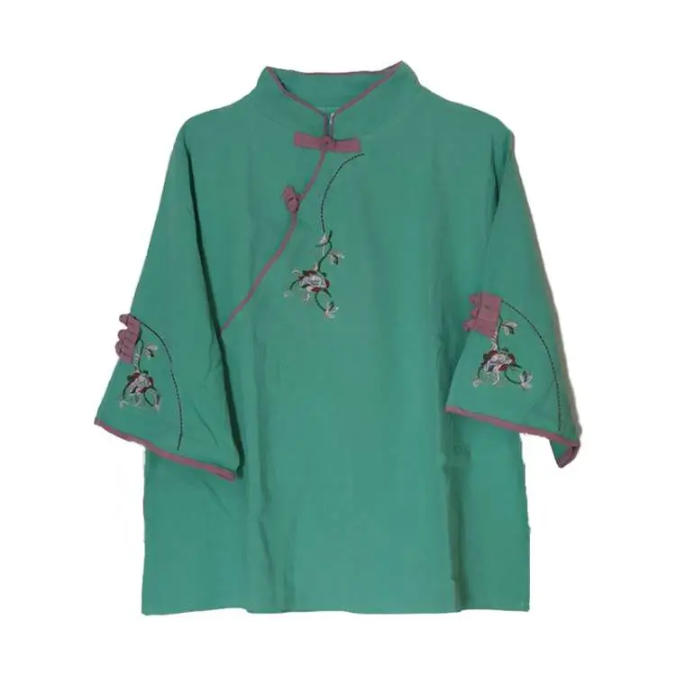 Chinese Style Traditional Blouse Chinese Print Tang Suit Han Suit Oriental Costume Embroidery Women Clothing Women Chinese Shirt Hanfu Jacket