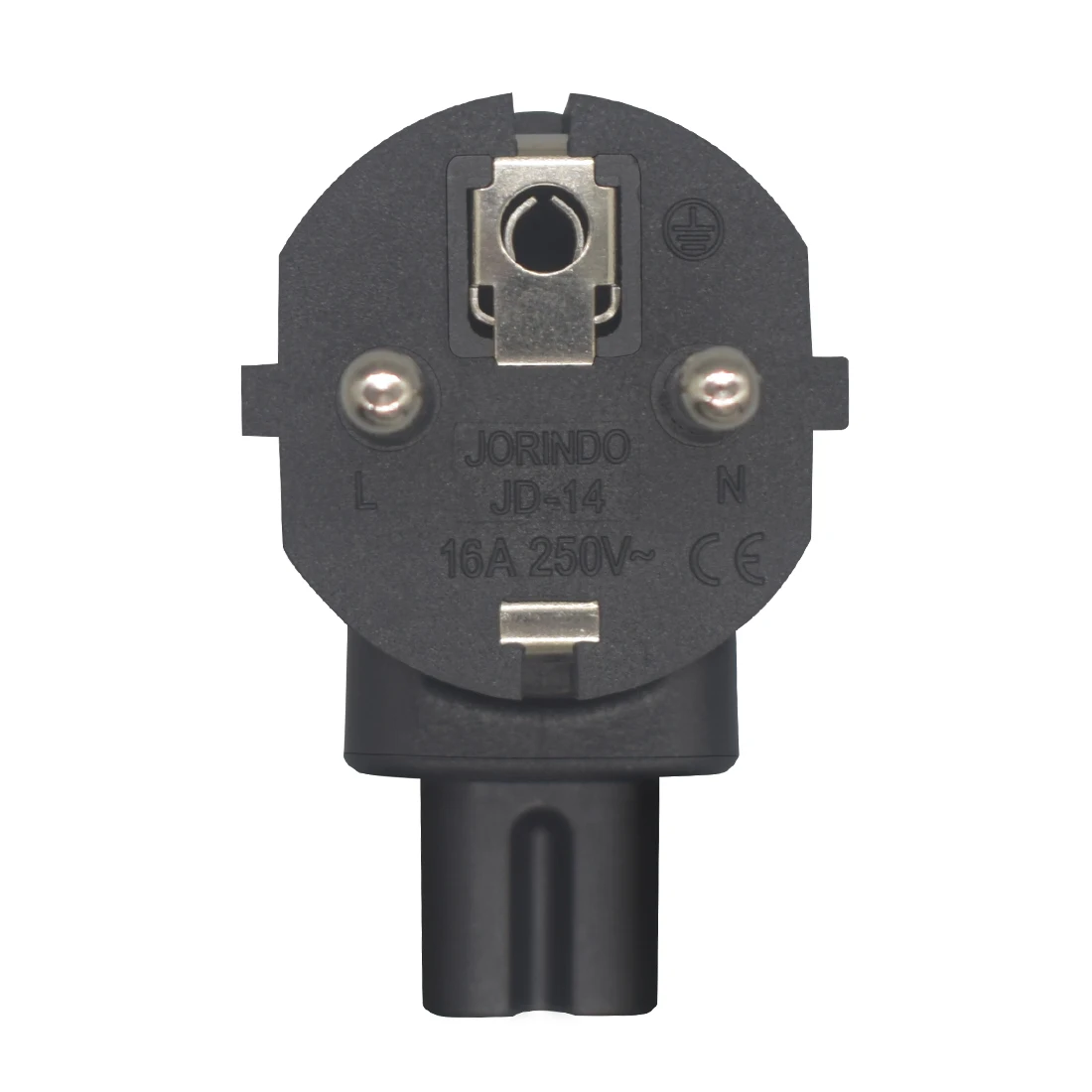 EU to IEC320 C7 power outlet adapter 90 degree angle German standard plug AC power converter