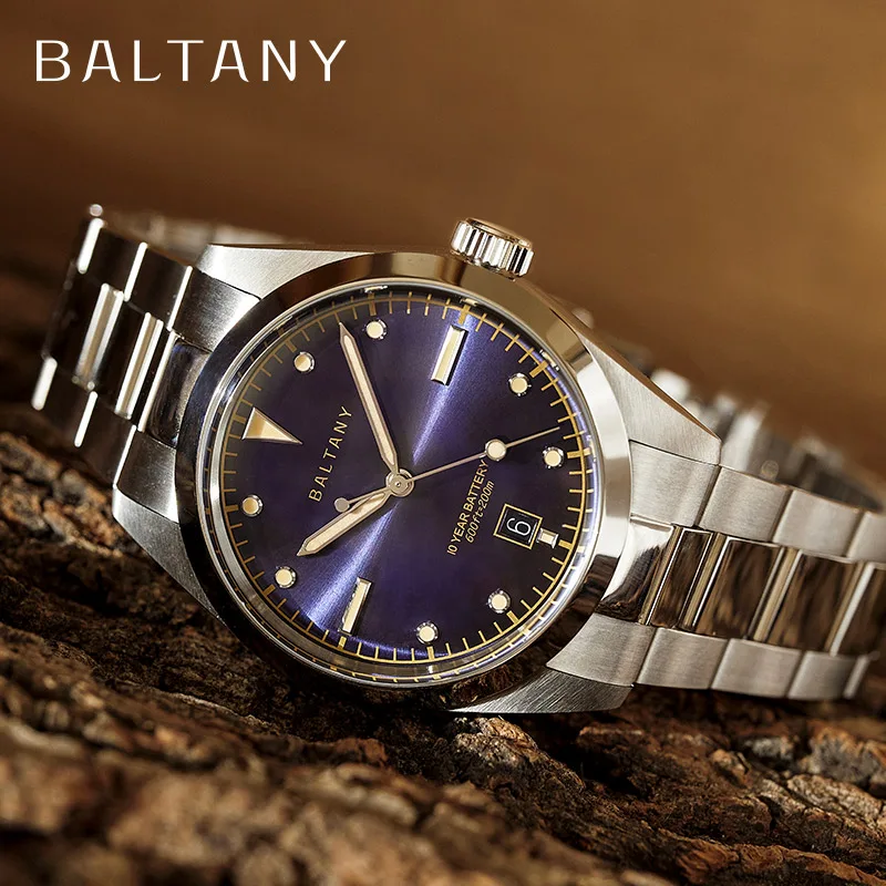 

Baltany Vintage Explorer Homage Watches 39MM Sapphire Crystal 200m Waterproof Applied Hour Markers Retro AR Man Quartzes Watch