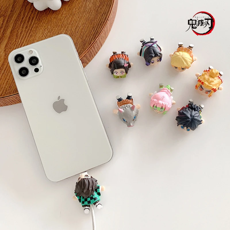 

Demon Slayer Phone New Style USB Data Lines Protector Charging Cable Cover Case Anime Action Figures Cartoon Kamado Tanjiro