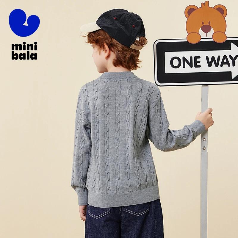미니 발라 키즈 울 스웨터 2025 겨울 신상 피부 친화적 부드러운 니트 풀오버