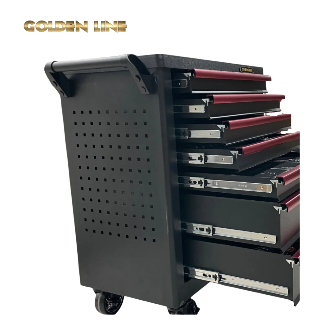 YyhcTool BoxGoldenline 7 Drawers Roller Tool Cabinet Classic Metal Storage Tool Carton Box Iron Handle Box With Odm Tool Powder 6