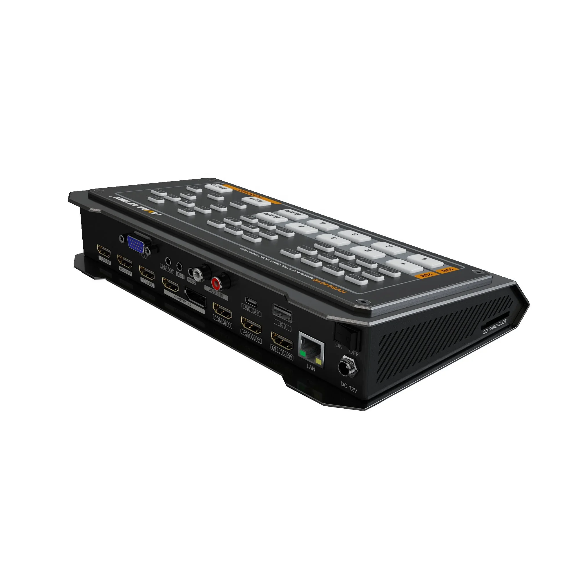 HVS0401E 방송 HDMI/DP 비디오 스트리밍 스위처, OBS 라이브 스트림 오디오 믹서, PGM 녹화 포함, 5 채널