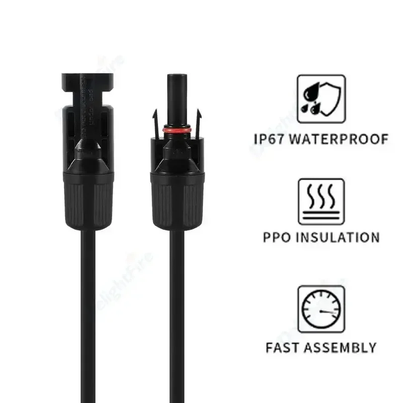 암수 커넥터가 있는 태양 익스텐션 케이블, 주석 도금 구리, 태양 PV 케이블, 6/4/2.5 mm², 10/12/14 AWG
