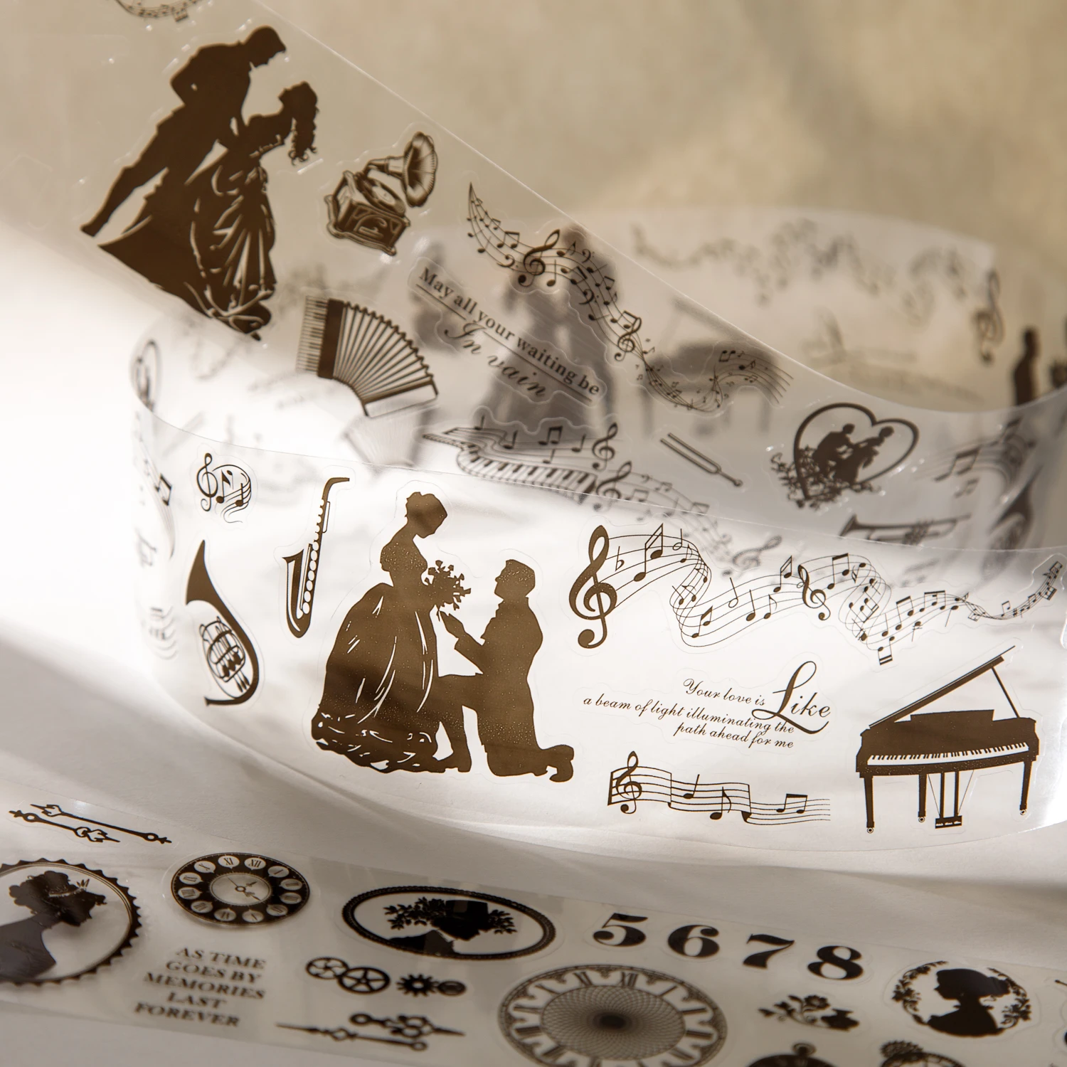 실루엣 팬텀 시리즈 빈티지 캐릭터 그림자 풍경 PET 테이프 창의적인 DIY 저널 재료 콜라주 문구류