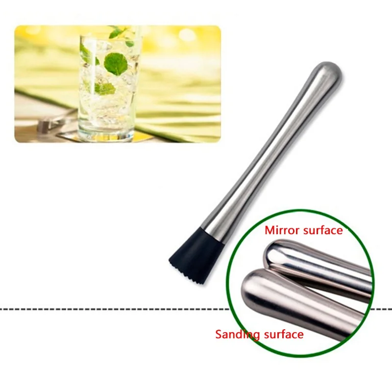 Bar Tools Stainless Steel Wine Mixing Stick Cocktail Muddler Shaker Crushing Hammer Drink Fruit Muddler Crushed Ice Kitchen Bar Tool
