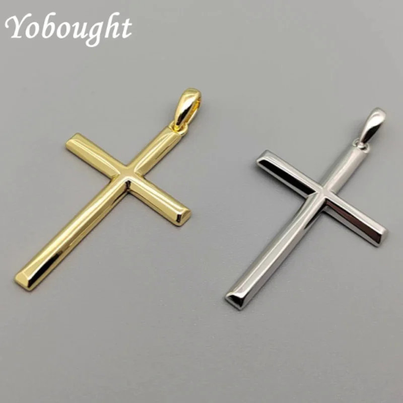 

New 925 Silver Jewelry Cross Classic Pendant Simple And Elegant Personalized Trend Real Gold Plating Free Shipping
