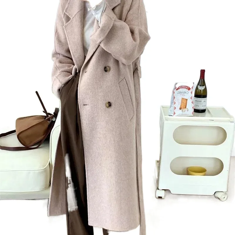 Classic Double-Breasted Woolen Coat Medium-Length Women's Outerwear Autumn Winter New Style Cross-Border Fashion Brand - Image 5