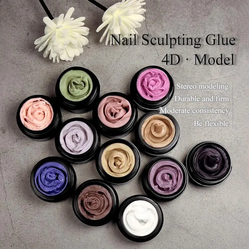 Colla per Intaglio Unghie, Colla per Modellazione Tridimensionale, Colla per Unghie Fototerapica, Argilla UV per Modellazione, Strumenti per Nail Art - immagine 3