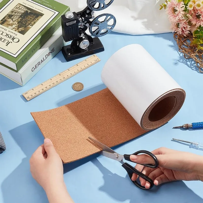cork board 98x6 Inch Self-Adhesive Cork Roll 1/8inch Thick Backed Cork Boards Mat for Wall Furnitures Party