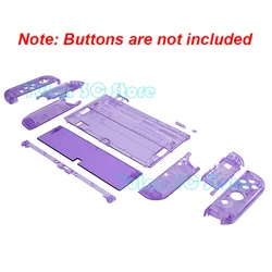 Transparent Replacement Housing Set for Switch OLED - Console Back Plate & Joycon Case (Transparent Purple)