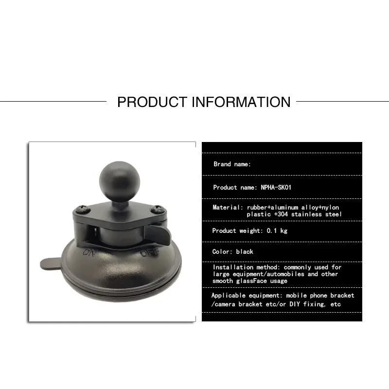Twist-Lock Composite Suction Cup Base with Ball Vehicle Windshields For Mobile Phone GPS