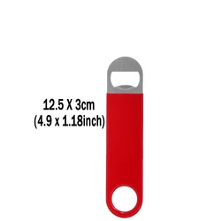 Premium Rubber-Coated Stainless Steel Bottle Opener, 7-Inch, Professional Speed Design (Red 5inch)