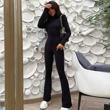 

Female One Piece Jumpsuits Women Rompers Pure Color Casual Streetwear Overalls 2022 Winter Sporty Slim Fitness Jumpsuit