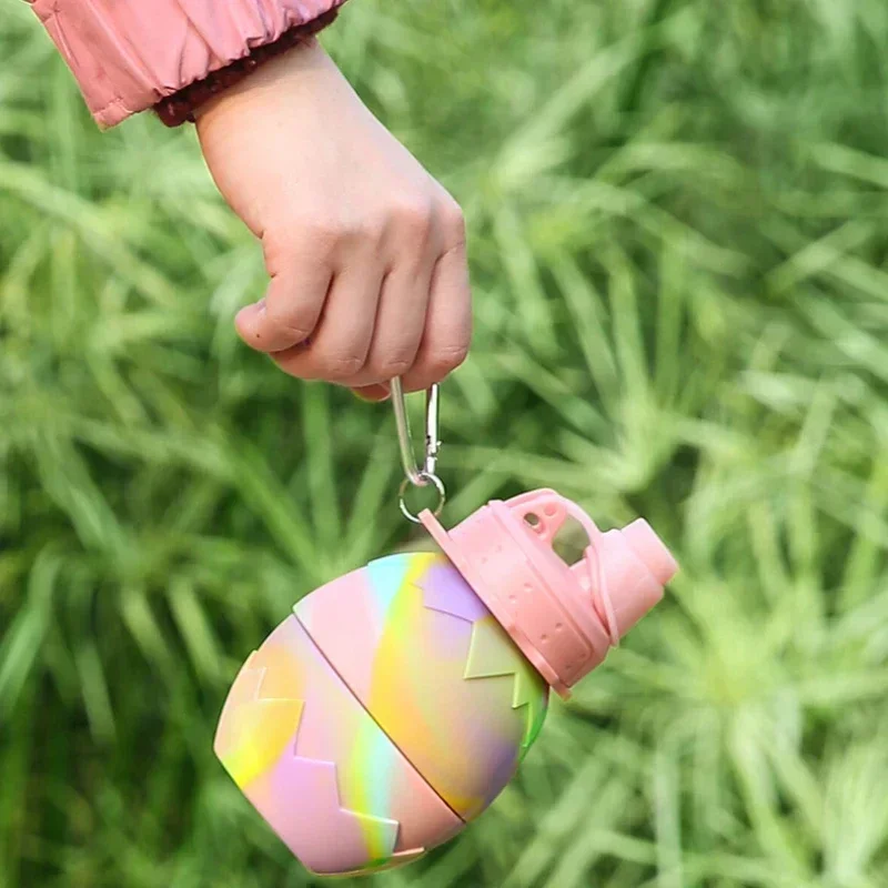 Eggshell Folding Water Cup Telescopic Sports Water Bottle New Silicone Cross-Border