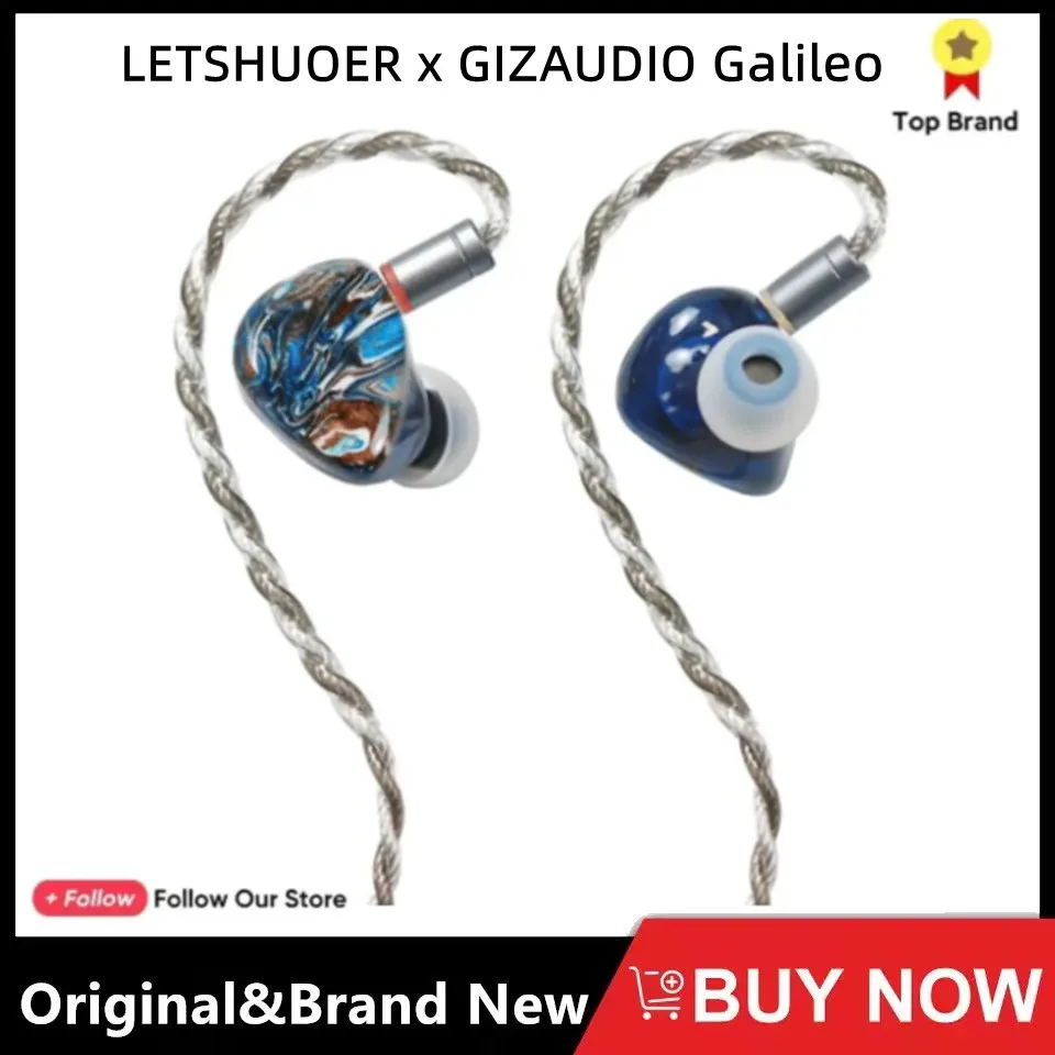 

Наушники-вкладыши LETSHUOER x GIZAUDIO Galileo, IEMs, Динамический драйвер 10 мм + блок Sonion 2389 BA, гибридные наушники с двойным Драйвером