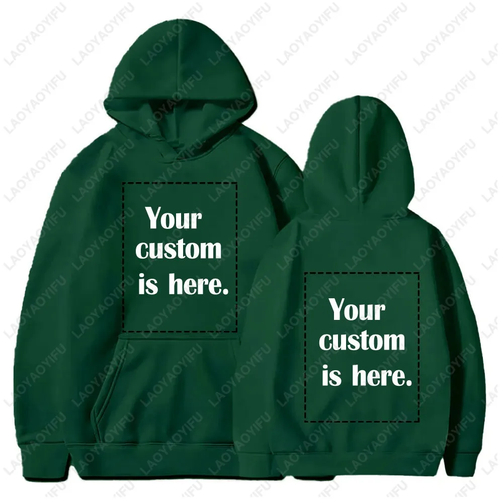 Customized Text Personalized Hoodies Warming Long Sleeve Sweatshirt Student Casual Custom Printed Text DIY Hoodie Fashion Tops