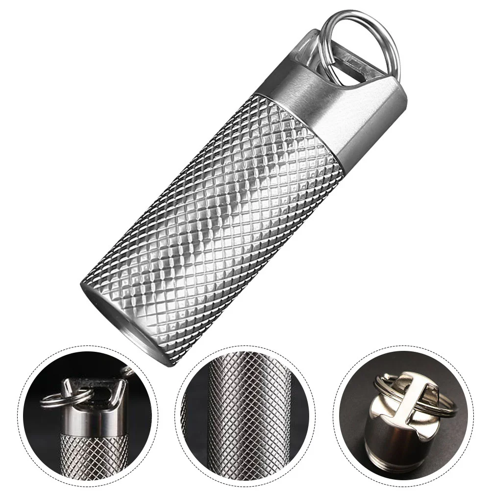 

Alloy Box Travel Medicine Kit Container Carry Lightweight Fob Titanium Holder Pure Emergency Waterproof Elder Necklace