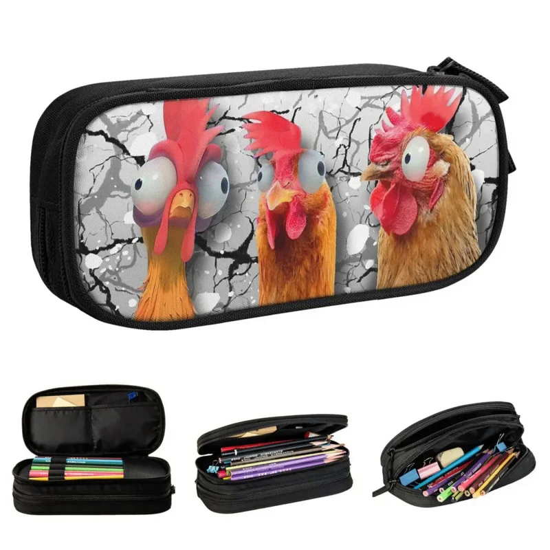 

Funny Rooster Pencil Case Cartoon Animal Pencilcases Pen Holder for Girls Boy Big Capacity Bags Students School Gift Accessories