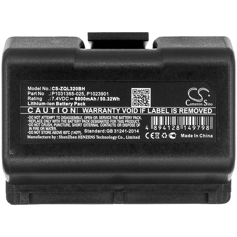 

Cameron Sino 6800mAh Battery for Zebra QLN220,QLn220HC,QLN320,QLn320HC,ZQ500,ZQ510,ZQ520,ZQ610,ZQ620,ZR628,ZR638,ZQ610HC,ZQ620HC