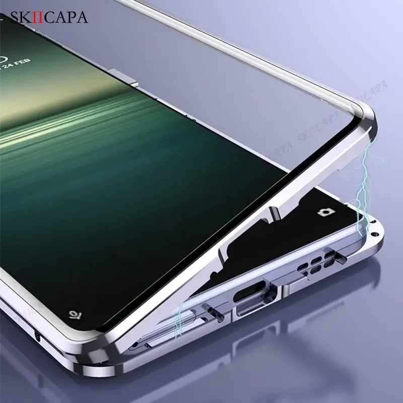 TOUCASA Cover per Sony Xperia 5 iii,Custodia in Pelle PU Premium,con Porta Carte Antiurto Portafoglio Chiusura Magnetica Flip Libro Magnetico Funzione Cavalletto (Verde