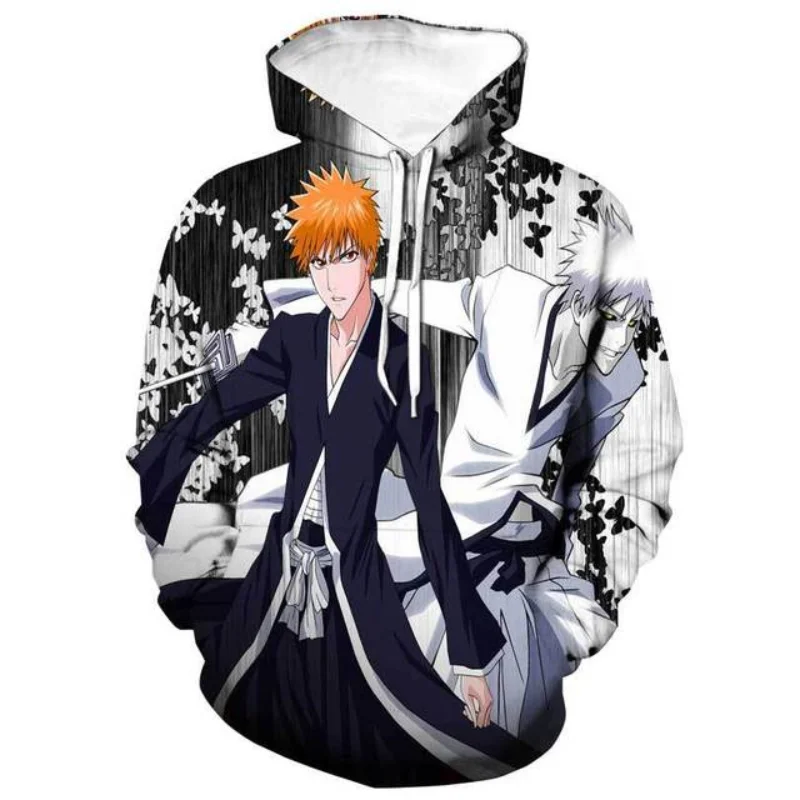 

New Fashion Anime Hoodies Pattern Men/Women Casual Hoodied Streetwear BLEACH 3D Printed Hooded Sweatshirt Unisex Hoodie Tops