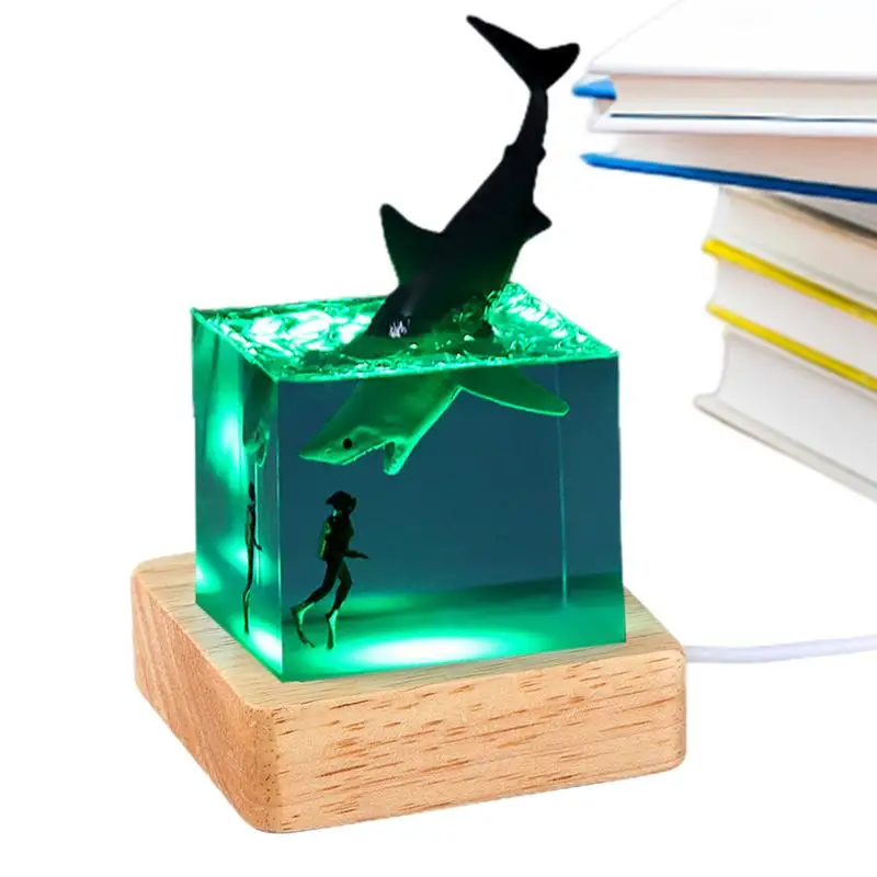 

Фигурка в виде ночной потенции, атмосферная лампа с реалистичными орнаментами Кита, креативная фигурка океана для спальни, гостиной, Кабинета