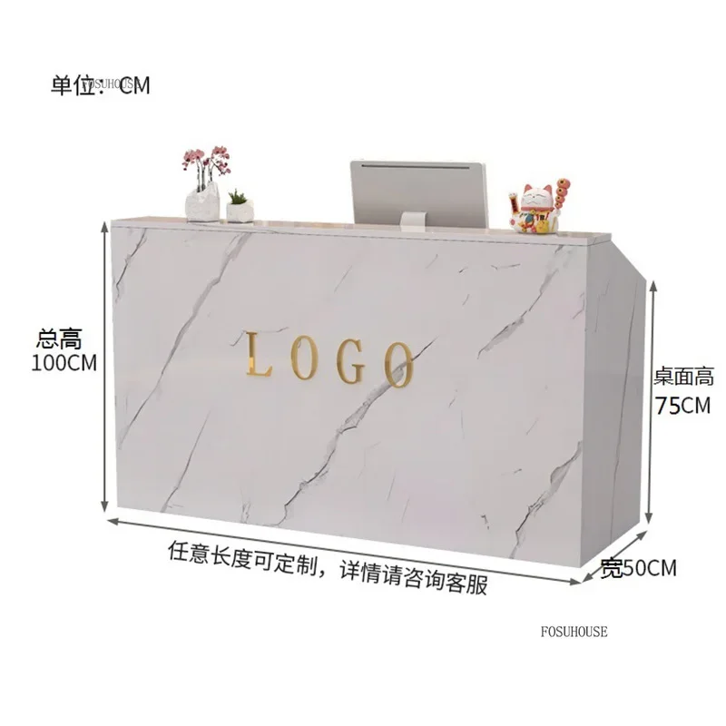 Modern Company Front Reception Desks Office Furniture Bar Cashier Shop Small Clothing Store Beauty Salon Reception Counter Table