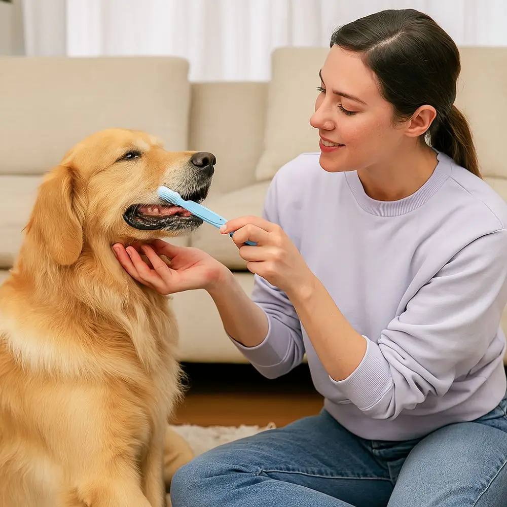 Practical Double Head Dog Toothbrush Durable Effort-saving Pet Teeth Cleaning Brush Gentle Oral Cleaning Tools Oral Care