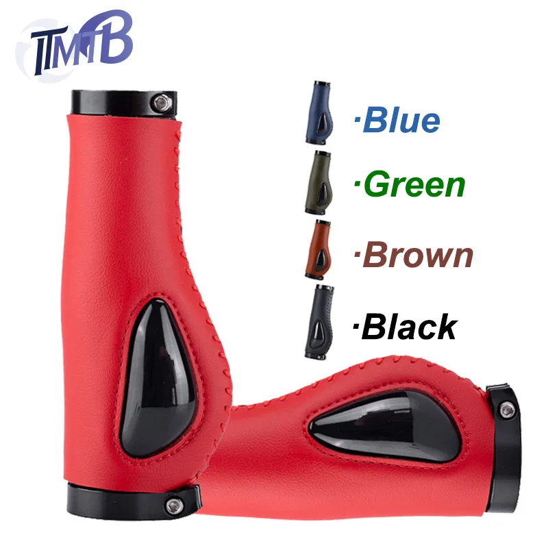 ITMTB Leather Bicycle Grips Liquid Silicone MTB Handle Ergonomics
