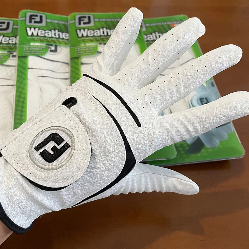 white Left hand Golf Gloves For Men Breathable Sheepskin Non Slip