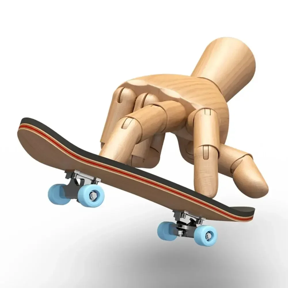 1Set Finger SkateBoard Wooden Fingerboard Toy Professional Stents Fingers Skate Set Novelty Children Christmas Gift finger skateboard toys fingerboard set
