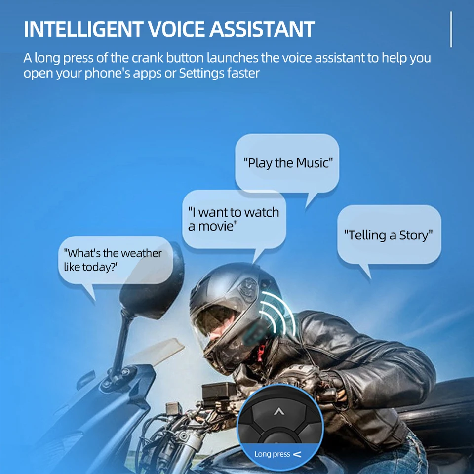 Contrôleur Bluetooth Pour Moto - Étanche IPX6, Gestion Appels/musique, Assistant Vocal, Batterie Longue Durée